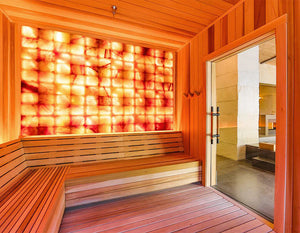 Himalayan Salt Interior Pre-Cut Sauna Room Kits by Scandia