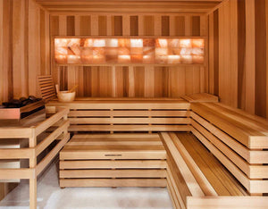 Himalayan Salt Interior Pre-Cut Sauna Room Kits by Scandia